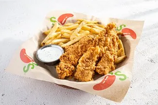 Chili's Chicken Crispers with fries