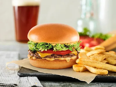 Red Robin's Big Tavern Burger with fries