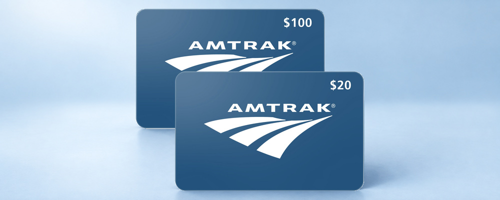 Amtrak $100 and $20 eGift cards