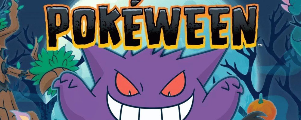 Pokéween title art with Gengar grinning under a full moon