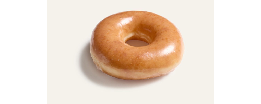 A single ring-shaped Original Glazed doughnut